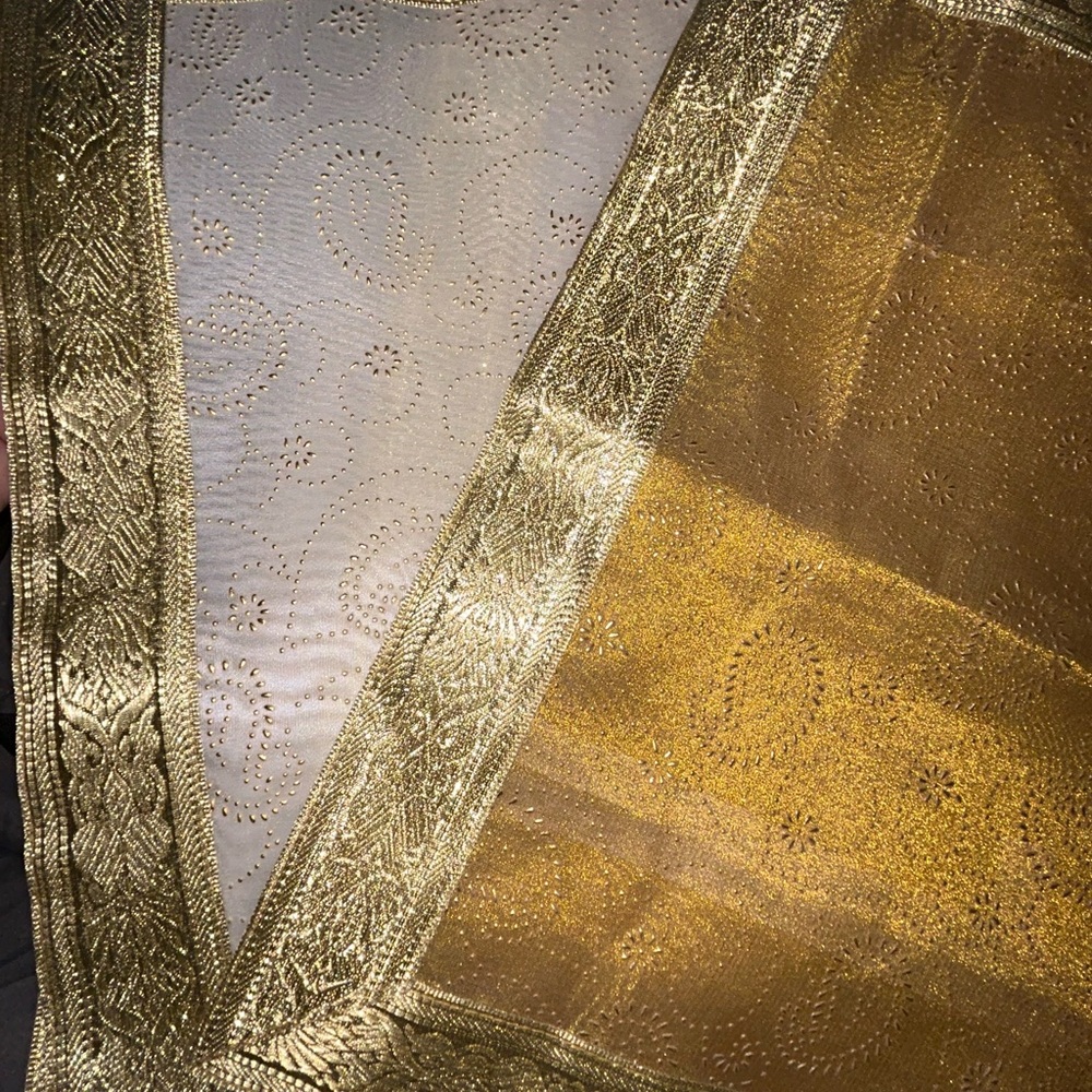 Set of 2 Gold and White Decorative16x16 pillowcases & All Gold 16x16 pillowcases